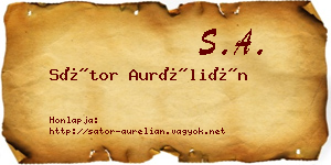 Sátor Aurélián névjegykártya